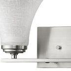 8" Silver And White Metal and Glass Vanity Flush Mounted Sconce
