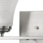 8" Silver And White Metal and Glass Vanity Flush Mounted Sconce