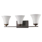 8" Bronze And White Metal and Glass Vanity Flush Mounted Sconce