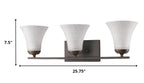 8" Bronze And White Metal and Glass Vanity Flush Mounted Sconce