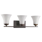 8" Bronze And White Metal and Glass Vanity Flush Mounted Sconce