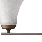 8" Bronze And White Metal and Glass Vanity Flush Mounted Sconce