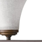 8" Bronze And White Metal and Glass Vanity Flush Mounted Sconce