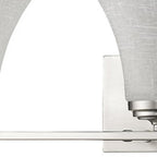 26" Silver And White Metal and Glass Three Lights Flush Mounted Sconce