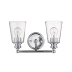 8" Silver And Clear Metal Vanity Flush Mounted Sconce