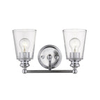 8" Silver And Clear Metal Vanity Flush Mounted Sconce