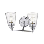 8" Silver And Clear Metal Vanity Flush Mounted Sconce