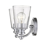 8" Silver And Clear Metal Vanity Flush Mounted Sconce