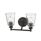 8" Black And Clear Metal Vanity Flush Mounted Sconce