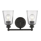 8" Black And Clear Metal Vanity Flush Mounted Sconce