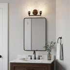 8" Black And Clear Metal Vanity Flush Mounted Sconce