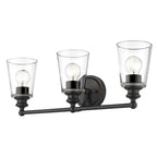 8" Black And Clear Metal Vanity Flush Mounted Sconce