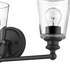 8" Black And Clear Metal Vanity Flush Mounted Sconce