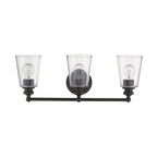 8" Clear And Antiqued Bronze Metal Vanity Flush Mounted Sconce