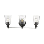 8" Clear And Antiqued Bronze Metal Vanity Flush Mounted Sconce