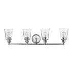 8" Silver And Clear Metal and Glass Vanity Flush Mounted Sconce