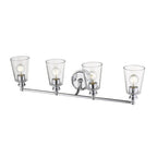 8" Silver And Clear Metal and Glass Vanity Flush Mounted Sconce