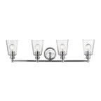 8" Silver And Clear Metal and Glass Vanity Flush Mounted Sconce
