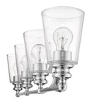 8" Silver And Clear Metal and Glass Vanity Flush Mounted Sconce