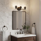 10" Black And Clear Metal and Glass Vanity Flush Mounted Sconce