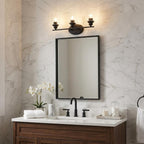 10" Black And Clear Metal and Glass Vanity Flush Mounted Sconce
