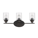 10" Clear And Bronze Metal and Glass Vanity Flush Mounted Sconce
