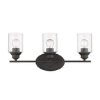 10" Clear And Bronze Metal and Glass Vanity Flush Mounted Sconce