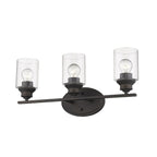 10" Clear And Bronze Metal and Glass Vanity Flush Mounted Sconce