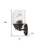 10" Clear And Bronze Metal and Glass Vanity Flush Mounted Sconce