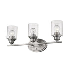 10" Clear And Silver Metal and Glass Vanity Flush Mounted Sconce