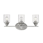10" Clear And Silver Metal and Glass Vanity Flush Mounted Sconce