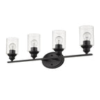 10" Black And Clear Metal Vanity Flush Mounted Sconce