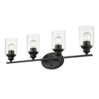 10" Black And Clear Metal Vanity Flush Mounted Sconce