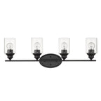 10" Black And Clear Metal Vanity Flush Mounted Sconce