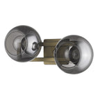 9" Smoky Black And Brass Metal Vanity Flush Mounted Sconce