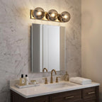 9" Smoky Black And Brass Metal Vanity Flush Mounted Sconce
