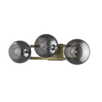 9" Smoky Black And Brass Metal Vanity Flush Mounted Sconce
