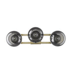 9" Smoky Black And Brass Metal Vanity Flush Mounted Sconce