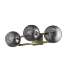 9" Smoky Black And Brass Metal Vanity Flush Mounted Sconce