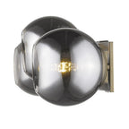 9" Smoky Black And Brass Metal Vanity Flush Mounted Sconce