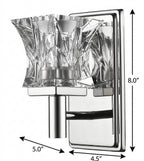 Arabella 1-Light Polished Nickel Sconce With Pressed Crystal Shade