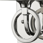 Silver Metal Wall Light with Frosted Glass Shade