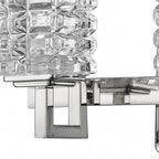 6" Silver And Clear Metal Vanity Flush Mounted Sconce