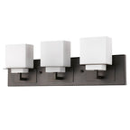 7" Black And White Metal and Glass Vanity Flush Mounted Sconce