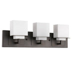 7" Black And White Metal and Glass Vanity Flush Mounted Sconce