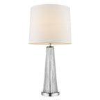 29" Clear And Silver Table Lamp With Empire Shade