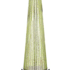 29" Green Glass Buffet Lamp With Off White Empire Shade