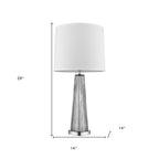 29" Silver Glass Buffet Lamp With Off White Empire Shade