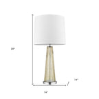 29" Champagne Glass Buffet Lamp With Off White Empire Shade