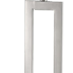 30" Silver Metal Table Lamp With White Rectangular Shade